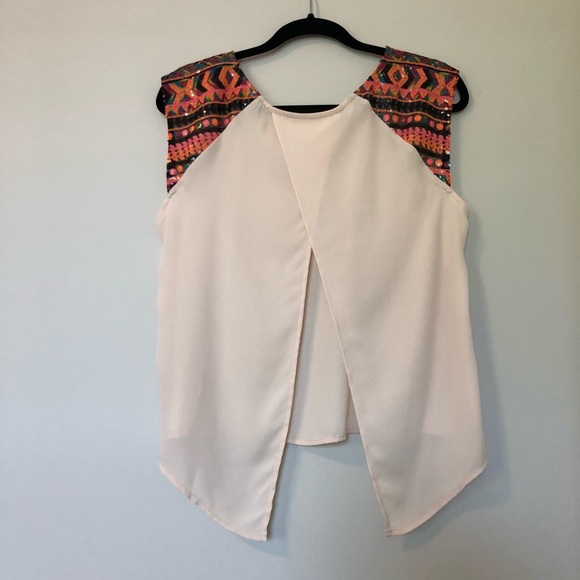 Sequin Split Back Blouse - Picture 3 of 5